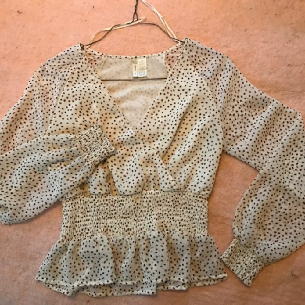 Long sleeve polyester Japna blouse